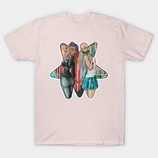 Reva Prisma and Mark_B_draws wearing each other clothes T-Shirt